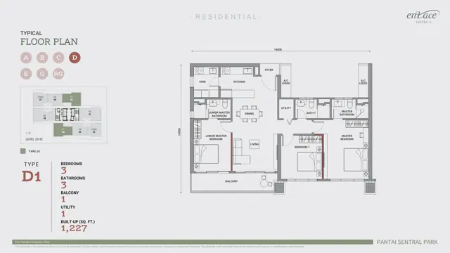 Enlace Suite @ Pantai Sentral Park 平面图 6